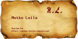 Metke Leila névjegykártya